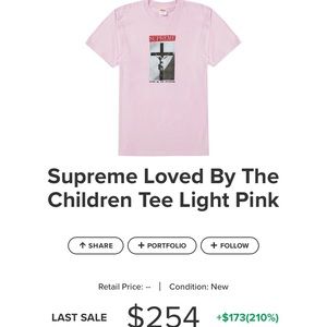 Supreme Loved By The Children Tee Light Pink